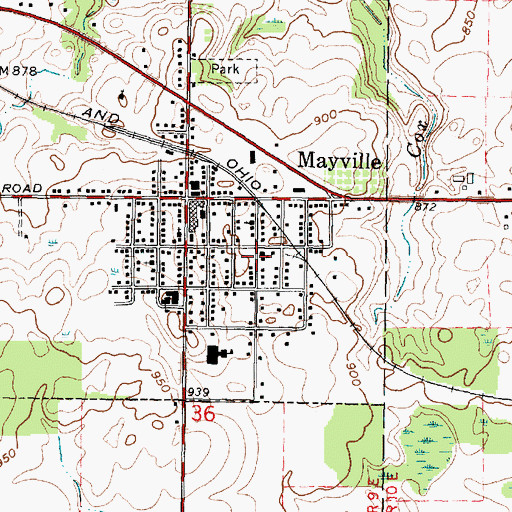 Topographic Map of Saint Paul Lutheran Church, MI