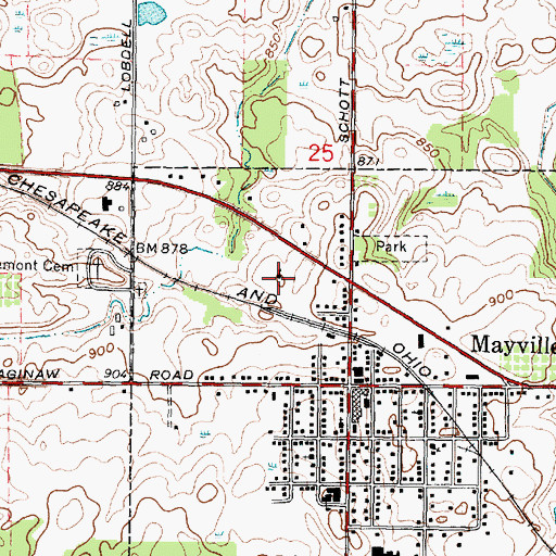 Topographic Map of Saint Joseph Church, MI