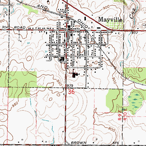 Topographic Map of Mayville Elementary School, MI