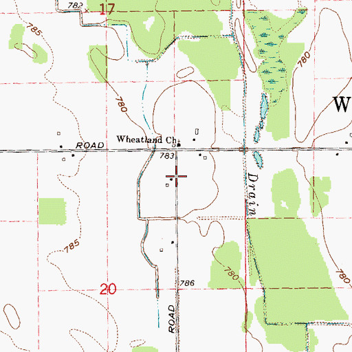 Topographic Map of Chevington Post Office (historical), MI