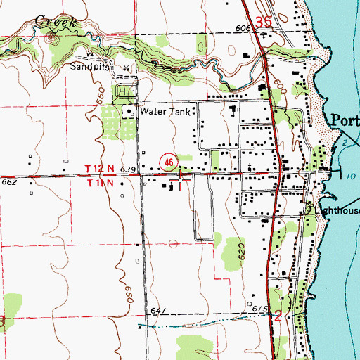 Topographic Map of Sanilac District Library, MI