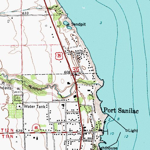 Topographic Map of Saint John Lutheran Church, MI