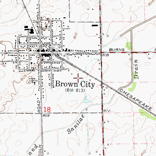 Topographic Map of Mapleview Estates Mobile Home Park, MI