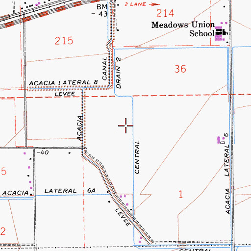 Topographic Map of Central Drain Two, CA