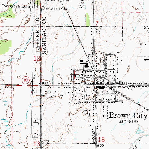 Topographic Map of Immanuel Revival Church, MI