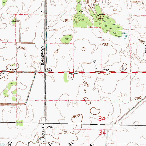 Topographic Map of Fellowship Bible Church, MI