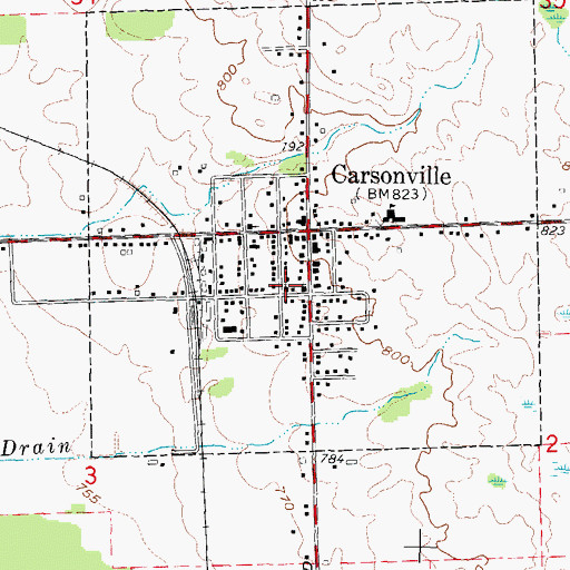 Topographic Map of United Methodist Church, MI