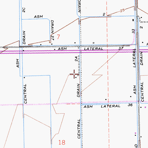 Topographic Map of Central Drain Two A, CA