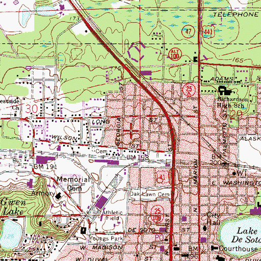 Topographic Map of Zion-Temple Holiness Church, FL