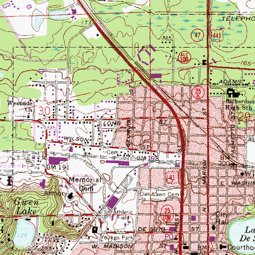 Topographic Map of Mount Carmel Holiness Church, FL
