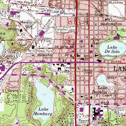 Topographic Map of Columbia County School Board Administrative Complex, FL