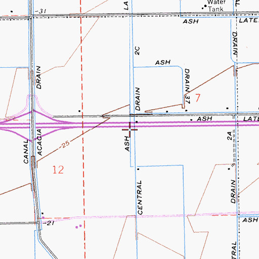 Topographic Map of Central Drain Two C, CA