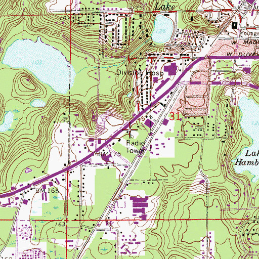 Topographic Map of Florida Highway Patrol - Lake City Headquarters Troop B, FL