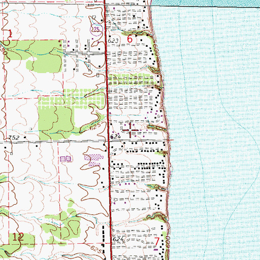 Topographic Map of Castor Cemetery, MI