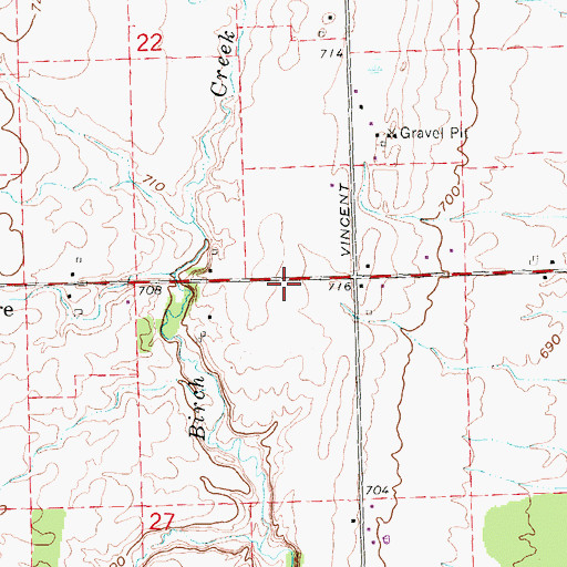 Topographic Map of Bardwell Cemetery, MI