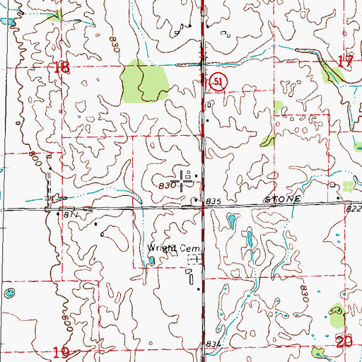 Topographic Map of Rusnell Farm Cemetery, MI