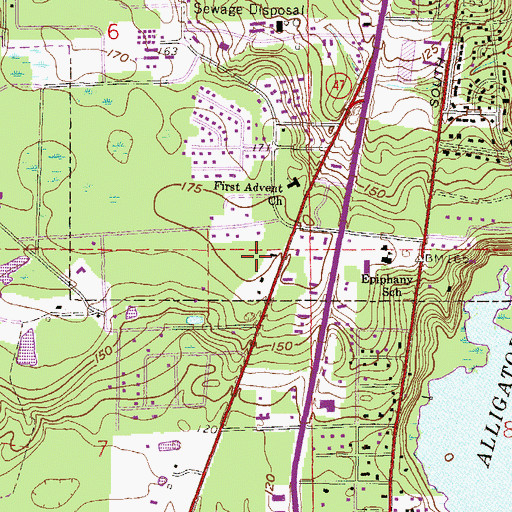 Topographic Map of Lake City Church of Christ, FL