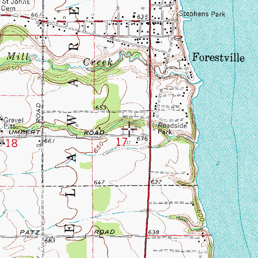 Topographic Map of Forestville Cemetery, MI