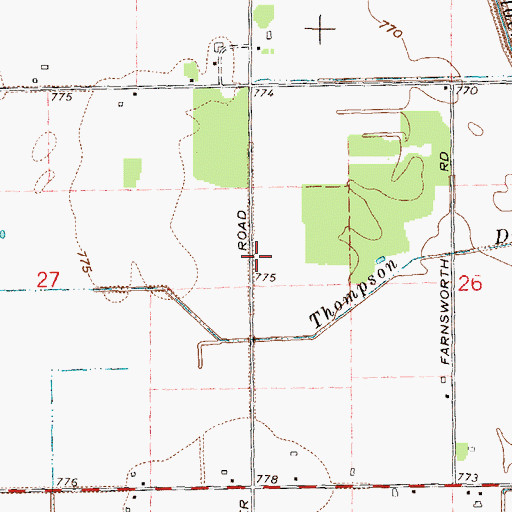 Topographic Map of Farnsworth Grave, MI