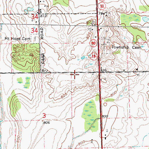 Topographic Map of Christian Memorial Cultural Center Cemetery, MI
