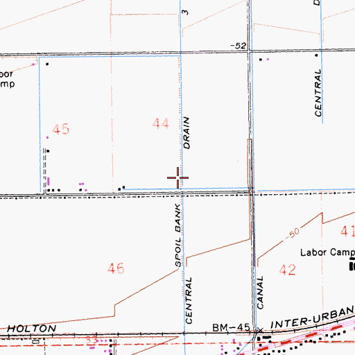 Topographic Map of Central Drain Three, CA