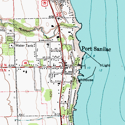 Topographic Map of Masonic and Town Hall Historical Marker, MI