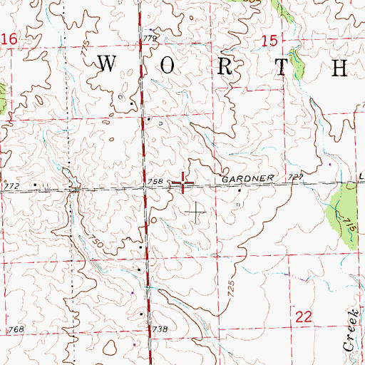 Topographic Map of Matthews Farm Historical Marker, MI