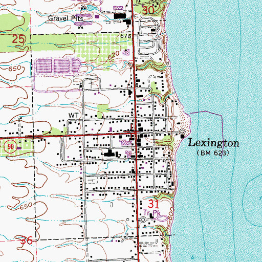 Topographic Map of Charles H Moore Library Historical Marker, MI