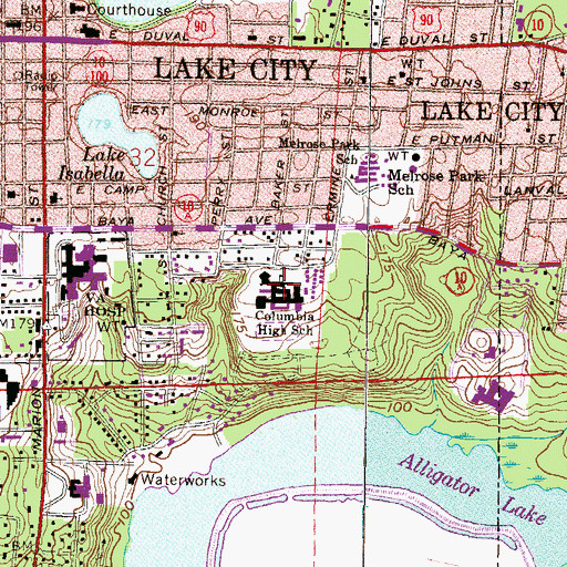 Topographic Map of Richardson Middle School, FL