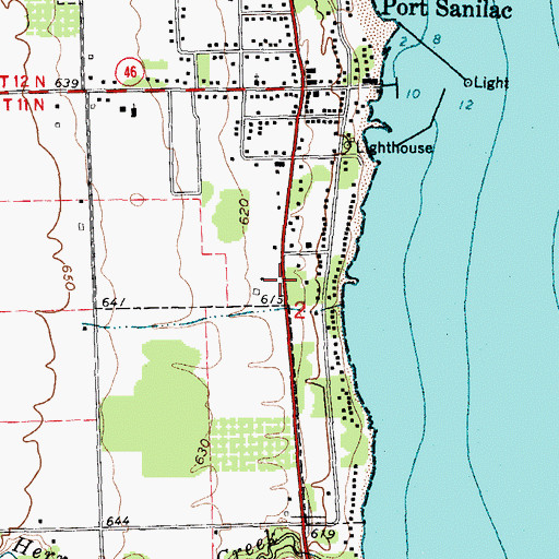 Topographic Map of Loop-Harrison House Historical Marker, MI