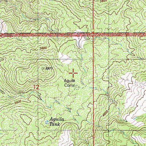 Topographic Map of Aguila Corral, AZ