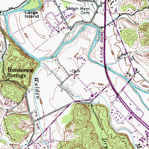 Topographic Map of Pigeon Forge Community Center, TN
