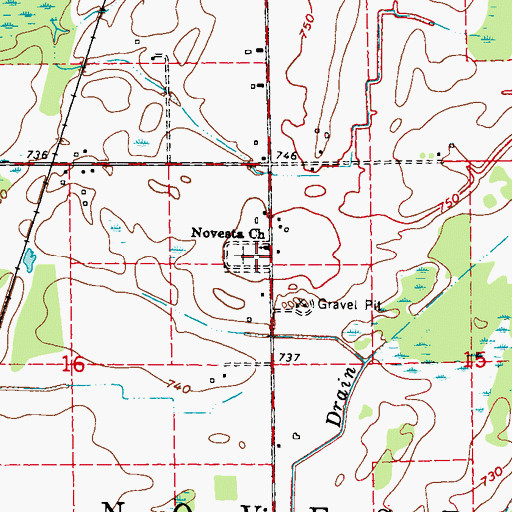 Topographic Map of Novesta Church Cemetery, MI