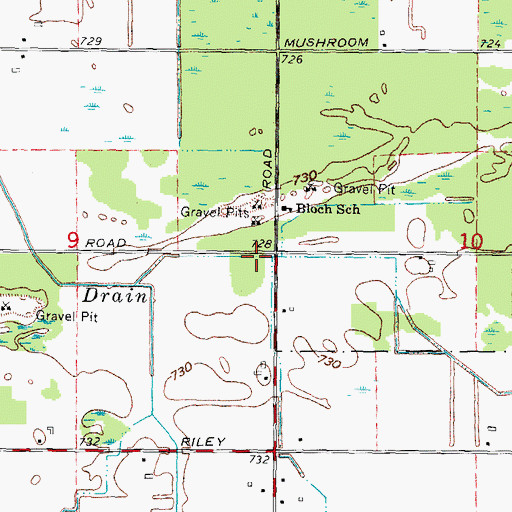 Topographic Map of North Wells Cemetery, MI