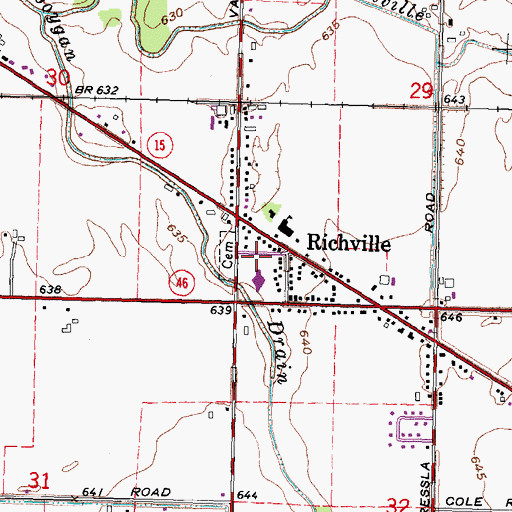 Topographic Map of Saint Michael's German Lutheran Cemetery, MI