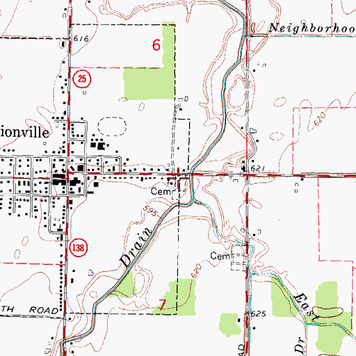 Topographic Map of Moravian Cemetery, MI