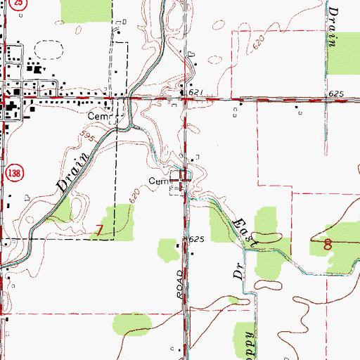 Topographic Map of Columbia Township Cemetery, MI
