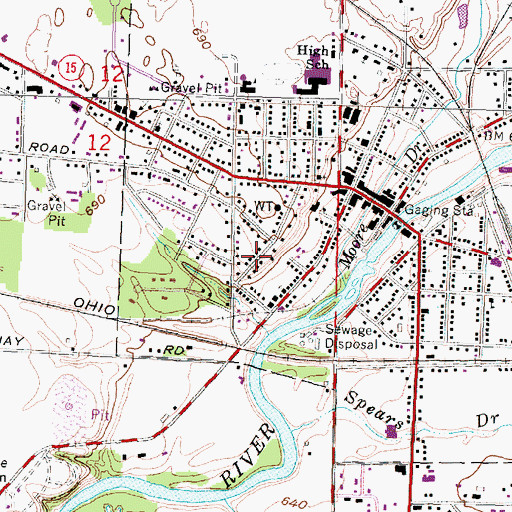 Topographic Map of Silas A Lane House Historical Marker, MI