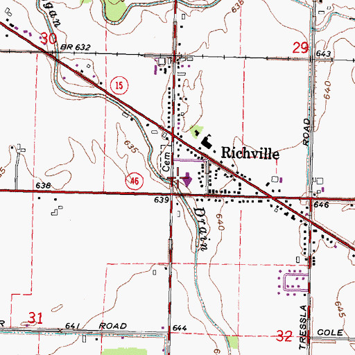 Topographic Map of Frankenhilf Historical Marker, MI