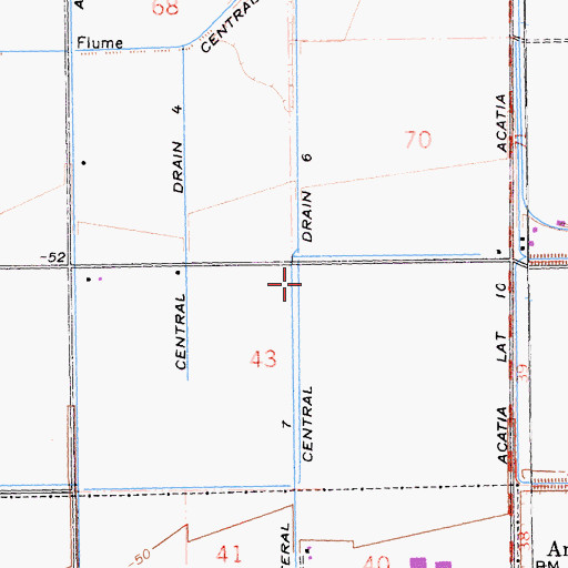 Topographic Map of Central Drain Six, CA