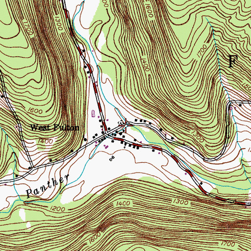 Topographic Map of West Fulton Village Cemetery, NY
