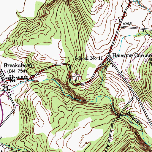 Topographic Map of Breakabeen Cemetery, NY