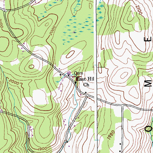 Topographic Map of Borthwick Cemetery, NY