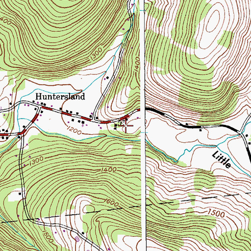 Topographic Map of Huntersland School Cemetery, NY