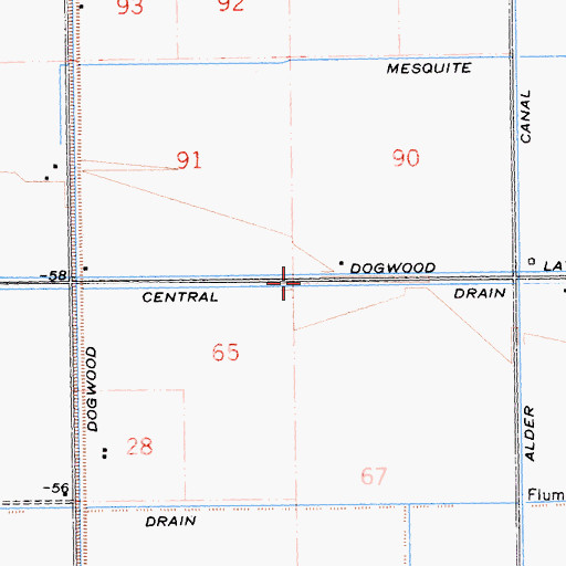 Topographic Map of Central Drain Seven, CA