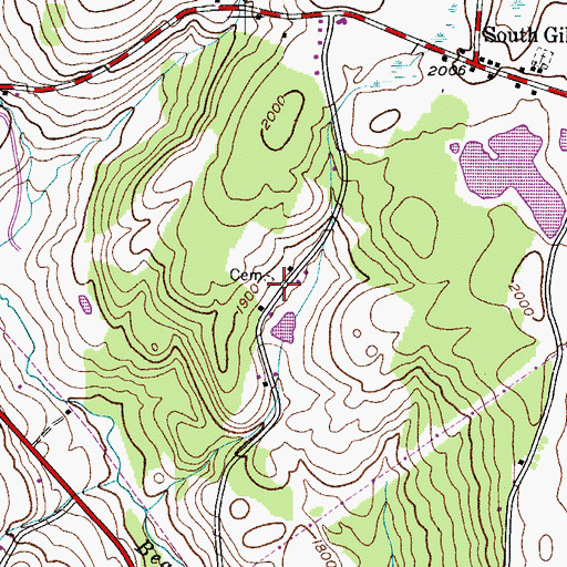 Topographic Map of Soule Cemetery, NY