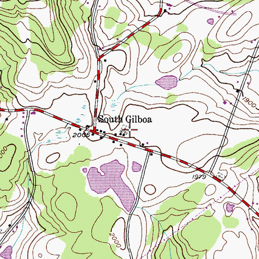 Topographic Map of South Gilboa Cemetery, NY