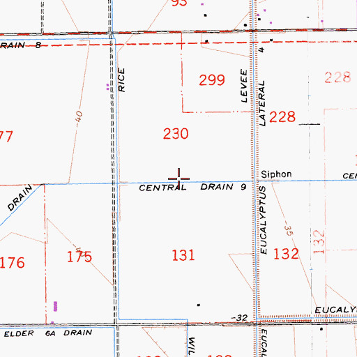 Topographic Map of Central Drain Nine, CA