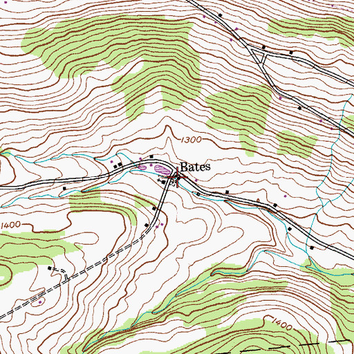 Topographic Map of Bates Hollow Church Cemetery, NY