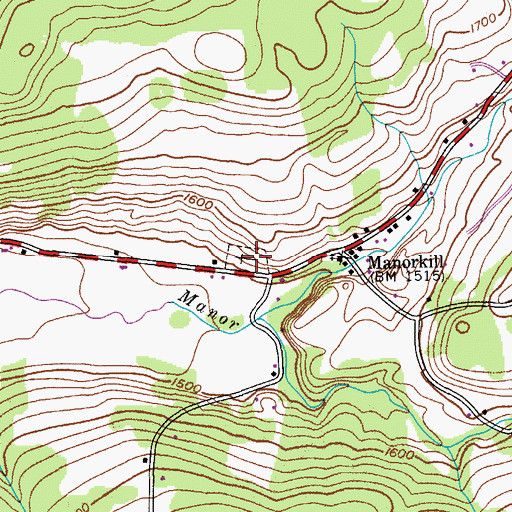 Topographic Map of Manorkill Rural Cemetery, NY